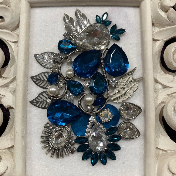 JEWELRY ART COLLAGE IN 3/D. HANDMADE UNIQUE DAZZLING COLORS - Picture 3 of 14